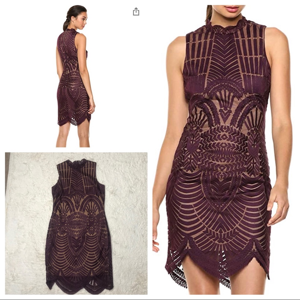 Bardot Purple Lace Sheath Dress